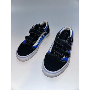 Kids Vans Old Skool Sneakers, Size US 3.0, Black/Blue
